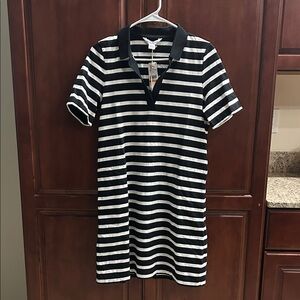 Tommy Bahama Black Striped Polo Dress with Pockets